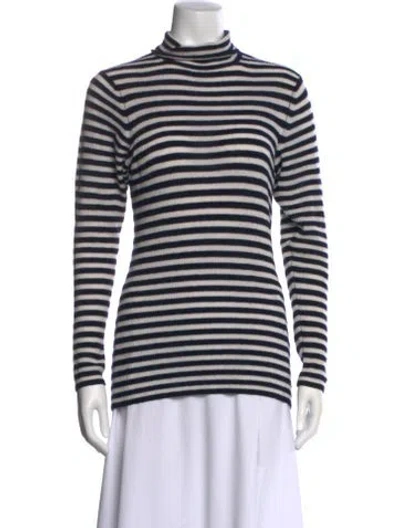 Pre-owned Vince Cashmere Striped Sweater In Gray