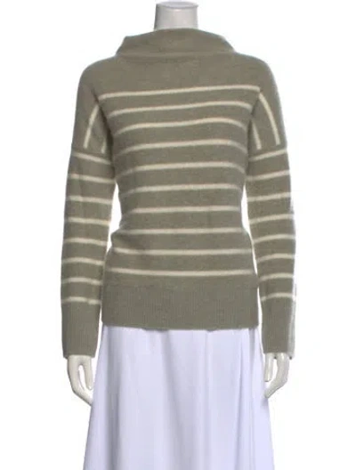 Pre-owned Vince Cashmere Striped Sweater In Gray