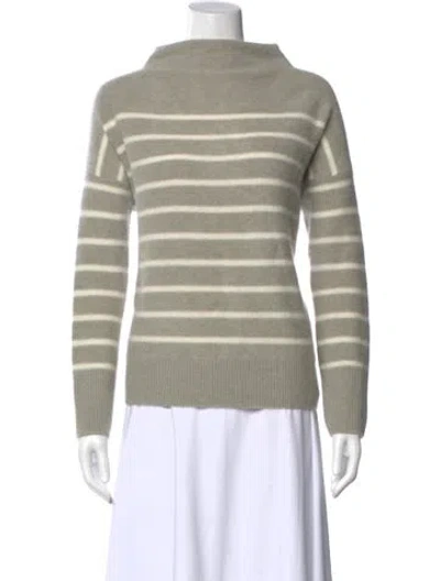 Pre-owned Vince Cashmere Striped Sweater In Gray