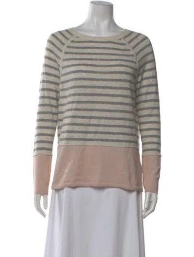 Pre-owned Vince Cashmere Striped Sweater In Gray