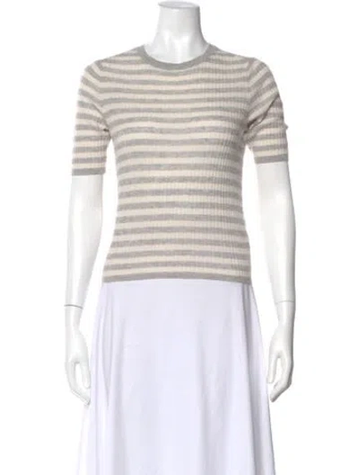 Pre-owned Vince Cashmere Striped Sweater In Gray