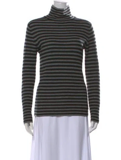 Pre-owned Vince Cashmere Striped Sweater In Gray