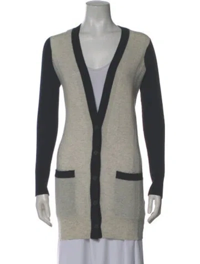 Pre-owned Vince Cashmere Striped Sweater In Gray