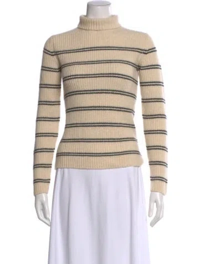 Pre-owned Vince Cashmere Striped Sweater In Neutral