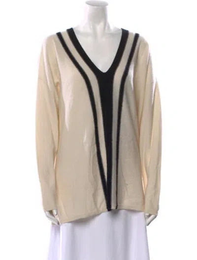 Pre-owned Vince Cashmere Striped Sweater In Neutral
