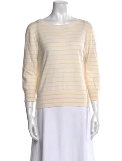 Pre-owned Vince Cashmere Striped Sweater In Neutral