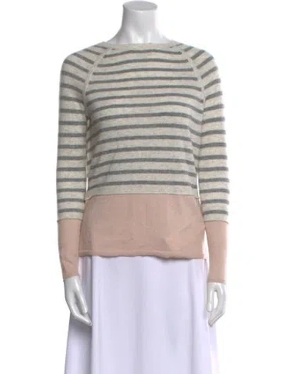 Pre-owned Vince Cashmere Striped Sweater In Neutral