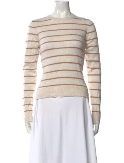 Pre-owned Vince Cashmere Striped Sweater In Neutral