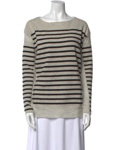 Pre-owned Vince Cashmere Striped Sweater In Neutral