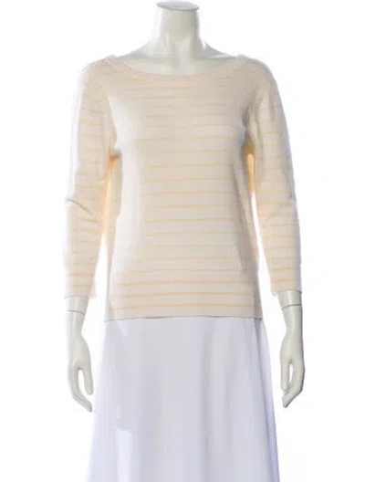 Pre-owned Vince Cashmere Striped Sweater In Neutral