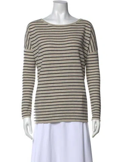 Pre-owned Vince Cashmere Striped Sweater In Neutral