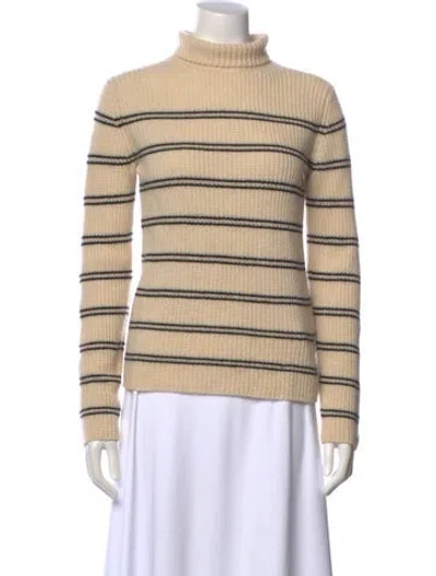 Pre-owned Vince Cashmere Striped Sweater In Neutral
