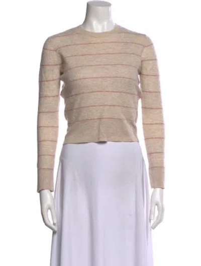 Pre-owned Vince Cashmere Striped Sweater In Neutral