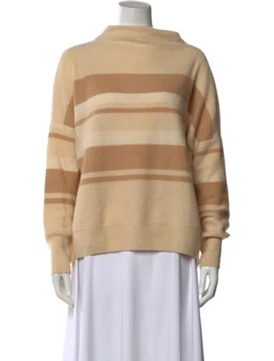 Pre-owned Vince Cashmere Striped Sweater In Neutral