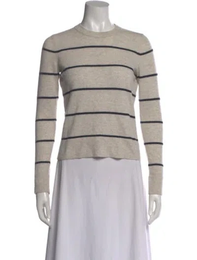 Pre-owned Vince Cashmere Striped Sweater In Neutral