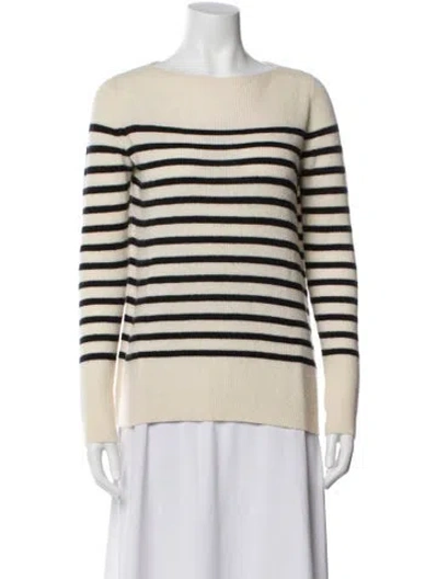 Pre-owned Vince Cashmere Striped Sweater In Neutral