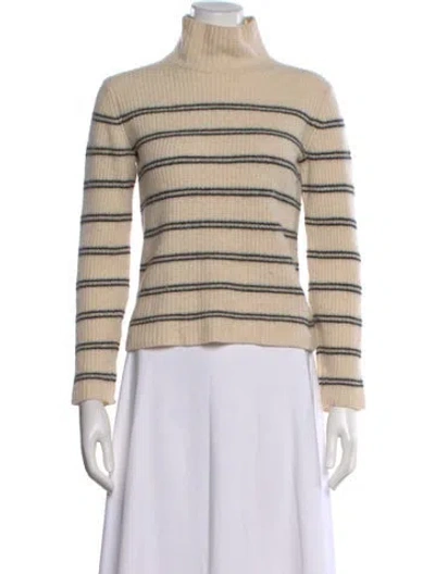 Pre-owned Vince Cashmere Striped Sweater In Neutral
