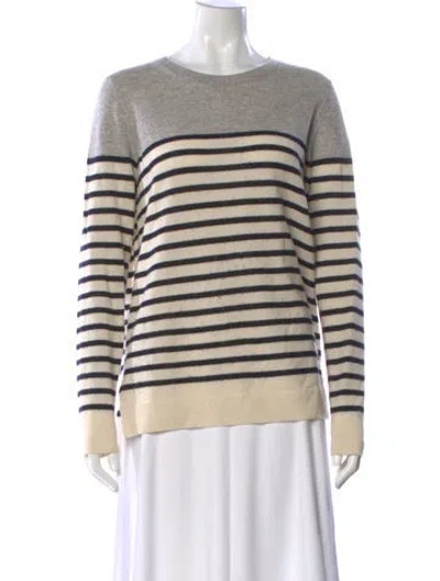 Pre-owned Vince Cashmere Striped Sweater In Neutral