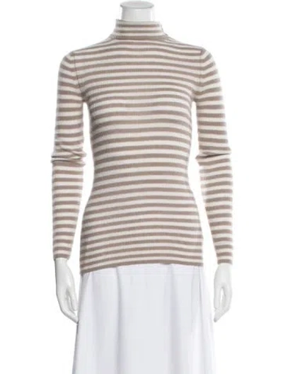 Pre-owned Vince Cashmere Striped Sweater In Neutral