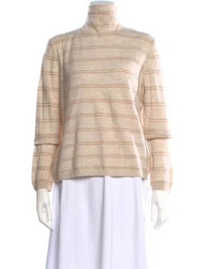 Pre-owned Vince Cashmere Striped Sweater In Neutral
