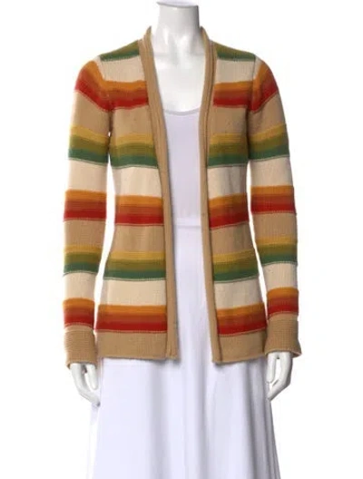 Pre-owned Vince Cashmere Striped Sweater In Neutral
