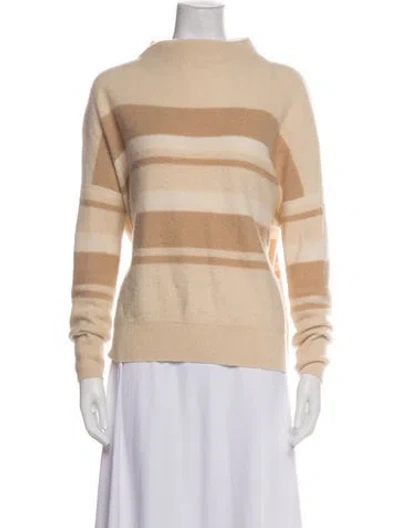 Pre-owned Vince Cashmere Striped Sweater In Neutral