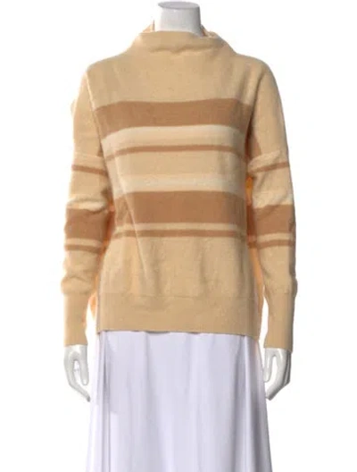 Pre-owned Vince Cashmere Striped Sweater In Neutral