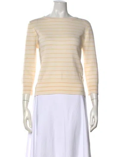 Pre-owned Vince Cashmere Striped Sweater In Neutral