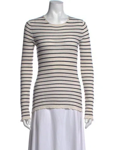 Pre-owned Vince Cashmere Striped Sweater In Neutrals
