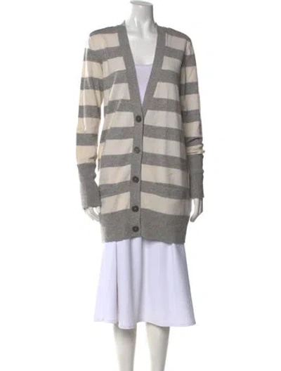 Pre-owned Vince Cashmere Striped Sweater W/ Tags In Neutral