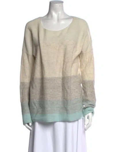 Pre-owned Vince Cashmere Striped Sweater W/ Tags In Neutral