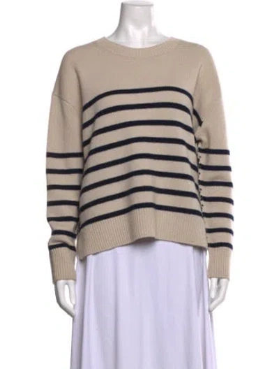 Pre-owned Vince Cashmere Striped Sweater W/ Tags In Neutral