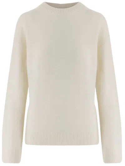 Vince Cashmere Sweater With Crew Neckline And Ribbed Cuffs In Neutral