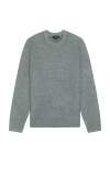 Vince Cashmere Thermal Crewneck Sweater In Green