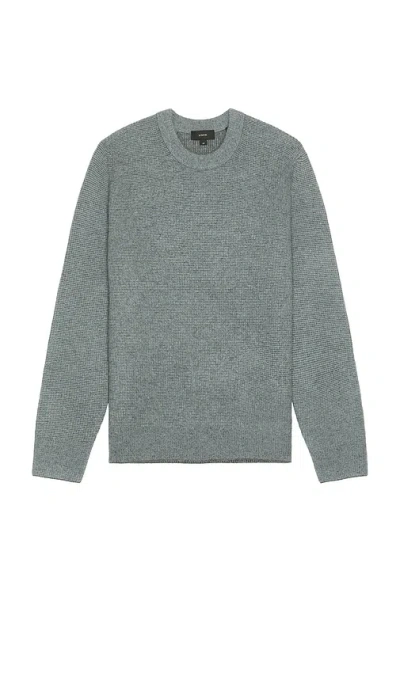 Vince Cashmere Thermal Crewneck Sweater In Green