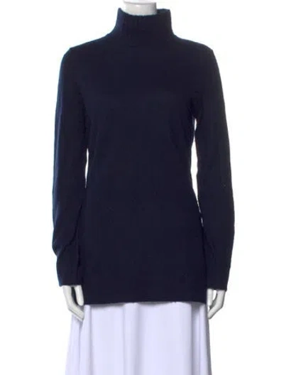 Pre-owned Vince Cashmere Turtleneck Sweater In Blue