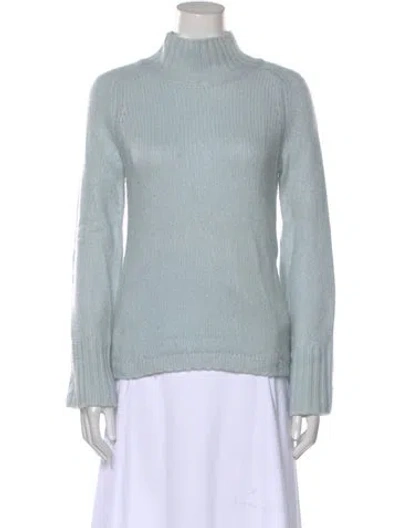Pre-owned Vince Cashmere Turtleneck Sweater In Blue