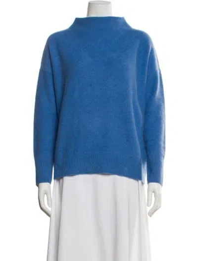 Pre-owned Vince Cashmere Turtleneck Sweater In Blue