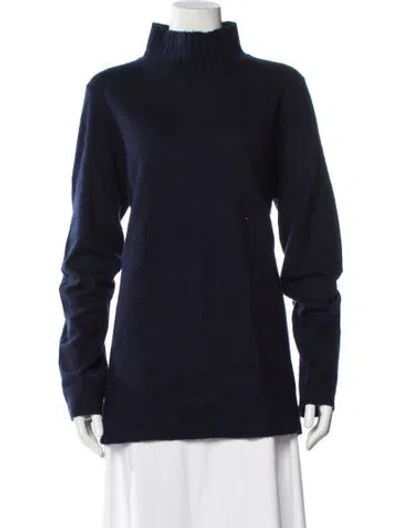 Pre-owned Vince Cashmere Turtleneck Sweater In Blue