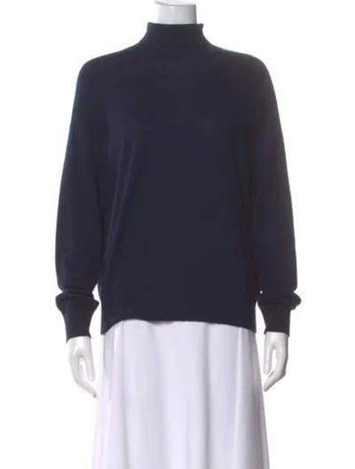 Pre-owned Vince Cashmere Turtleneck Sweater In Blue