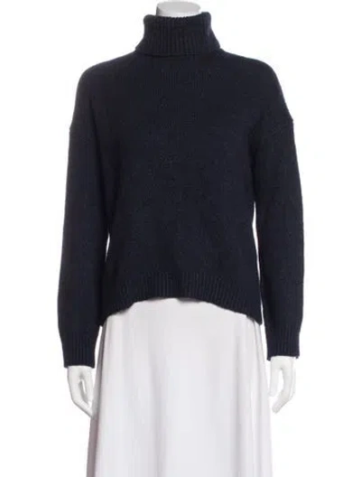 Pre-owned Vince Cashmere Turtleneck Sweater In Blue