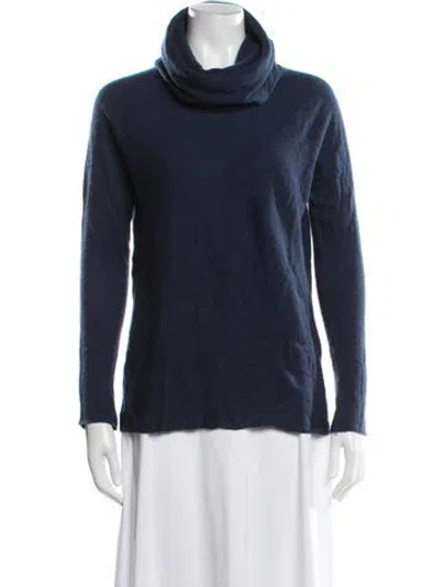 Pre-owned Vince Cashmere Turtleneck Sweater In Blue