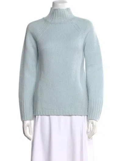 Pre-owned Vince Cashmere Turtleneck Sweater In Blue