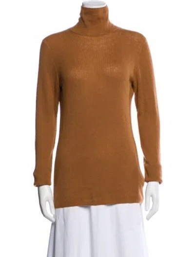 Pre-owned Vince Cashmere Turtleneck Sweater In Brown