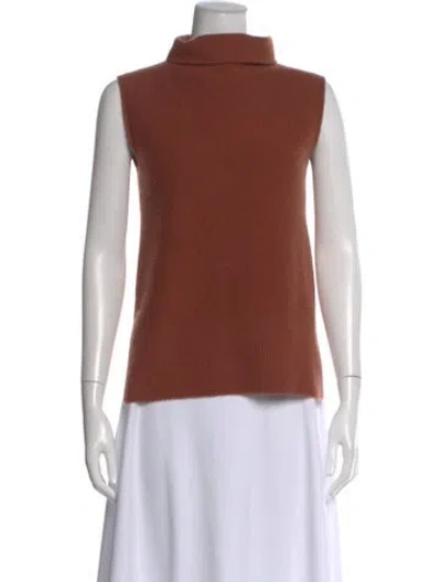 Pre-owned Vince Cashmere Turtleneck Sweater In Brown