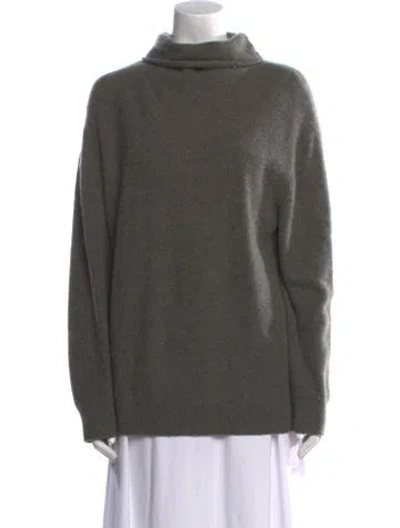 Pre-owned Vince Cashmere Turtleneck Sweater In Green