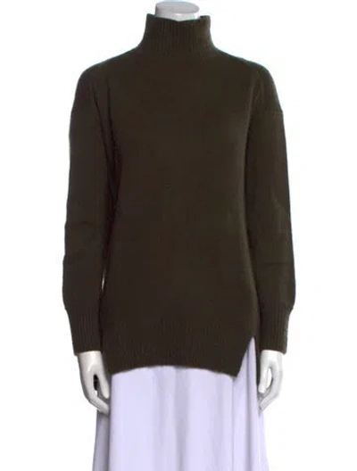Pre-owned Vince Cashmere Turtleneck Sweater In Green