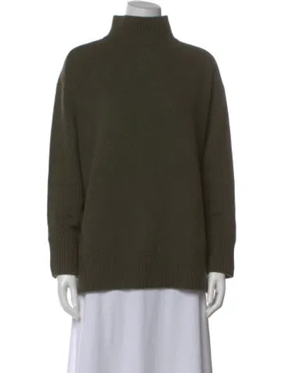 Pre-owned Vince Cashmere Turtleneck Sweater In Green