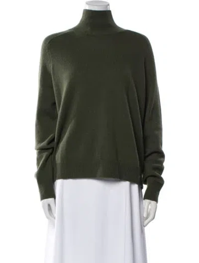 Pre-owned Vince Cashmere Turtleneck Sweater In Green