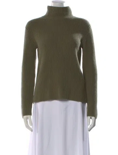 Pre-owned Vince Cashmere Turtleneck Sweater In Green